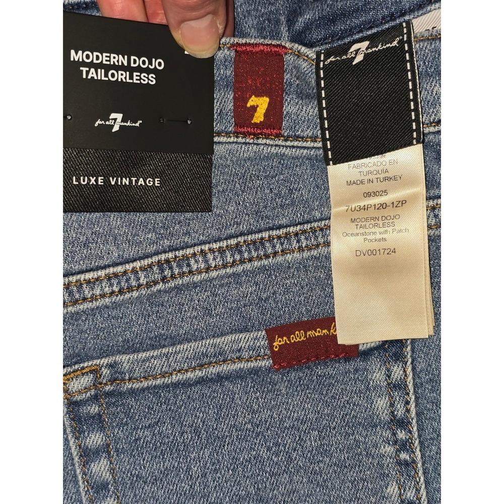 NWT 7 For All Mankind Modern Dojo Jeans in Oceanstone Patch Pocket SZ 23x32 - Picture 4 of 8